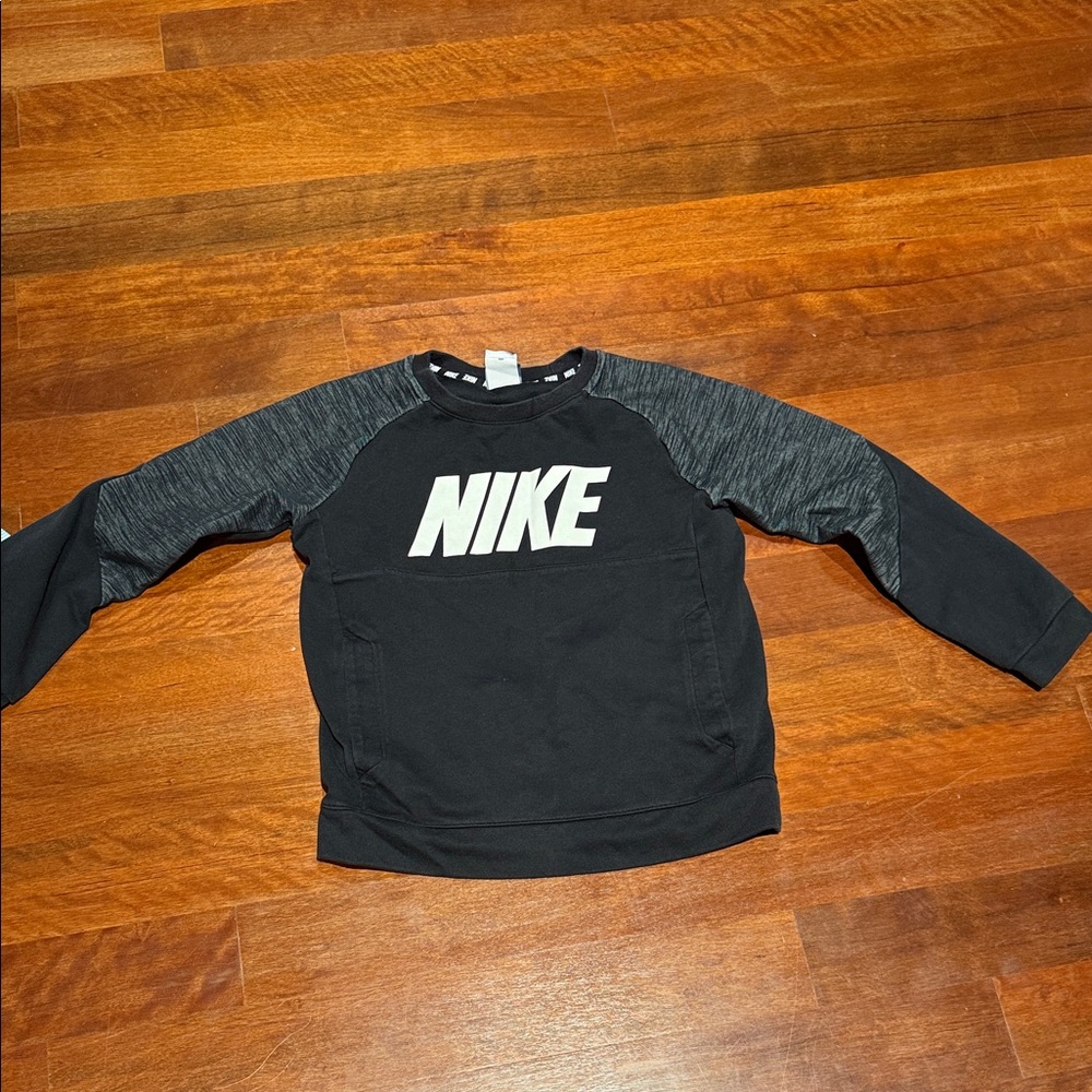 Nike Kids Black Sweatshirt with Gray Sleeves